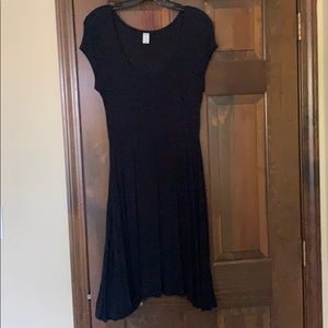 Old Navy Black cotton swing dress